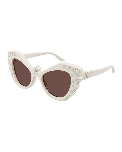 gucci sunglasses crystal logo|gucci acetate sunglasses.